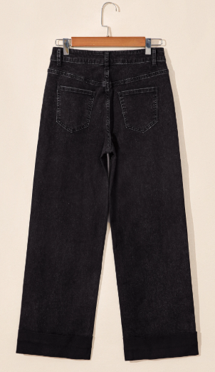 Studded Detail Straight Leg Casual Loose Jeans