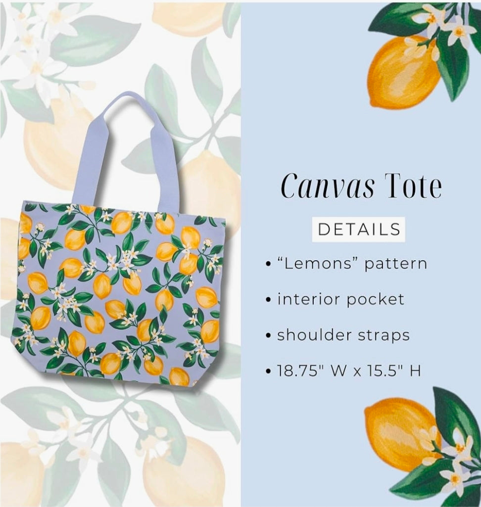 Draper James Lemon Canvas Tote