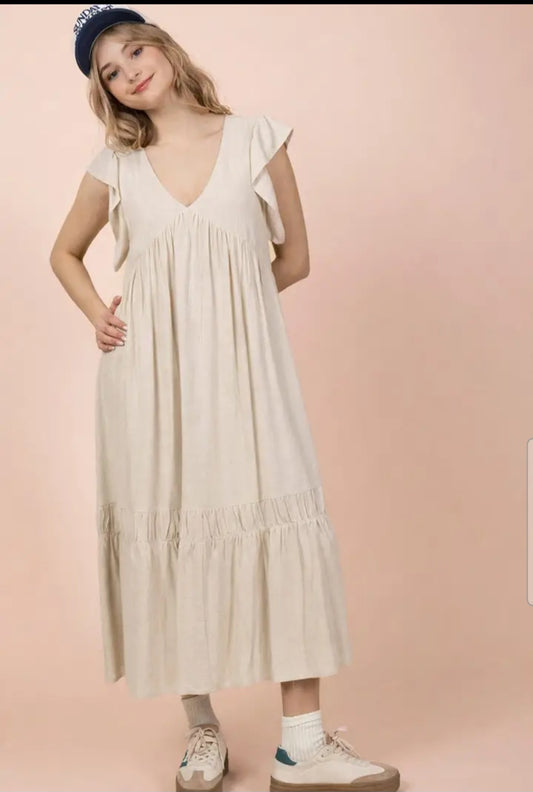 Ruffled Sleeveless Dress