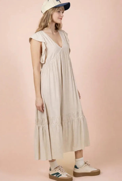 Ruffled Sleeveless Dress