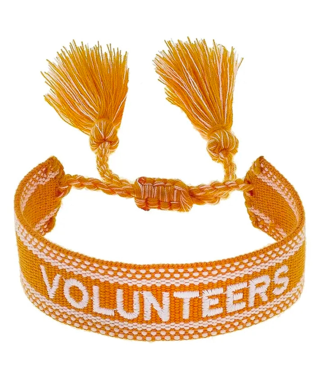 TN Vols Woven Tassel Bracelet Orange/white