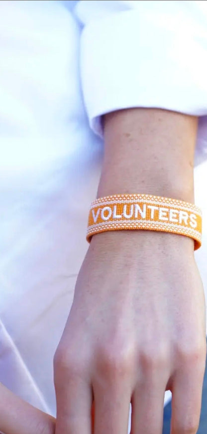 TN Vols Woven Tassel Bracelet Orange/white