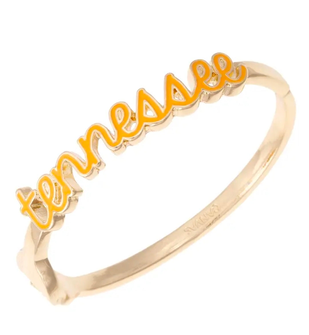TN Vols Cursive Enamel Hinge Bangle