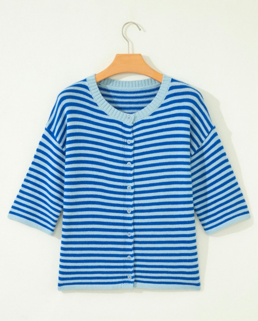 Blue Stripe Loose Cardigan