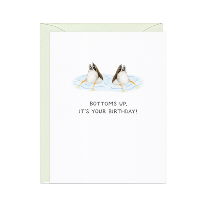 Bottoms Up Ducks — Funny Animal Lovers Birthday Card