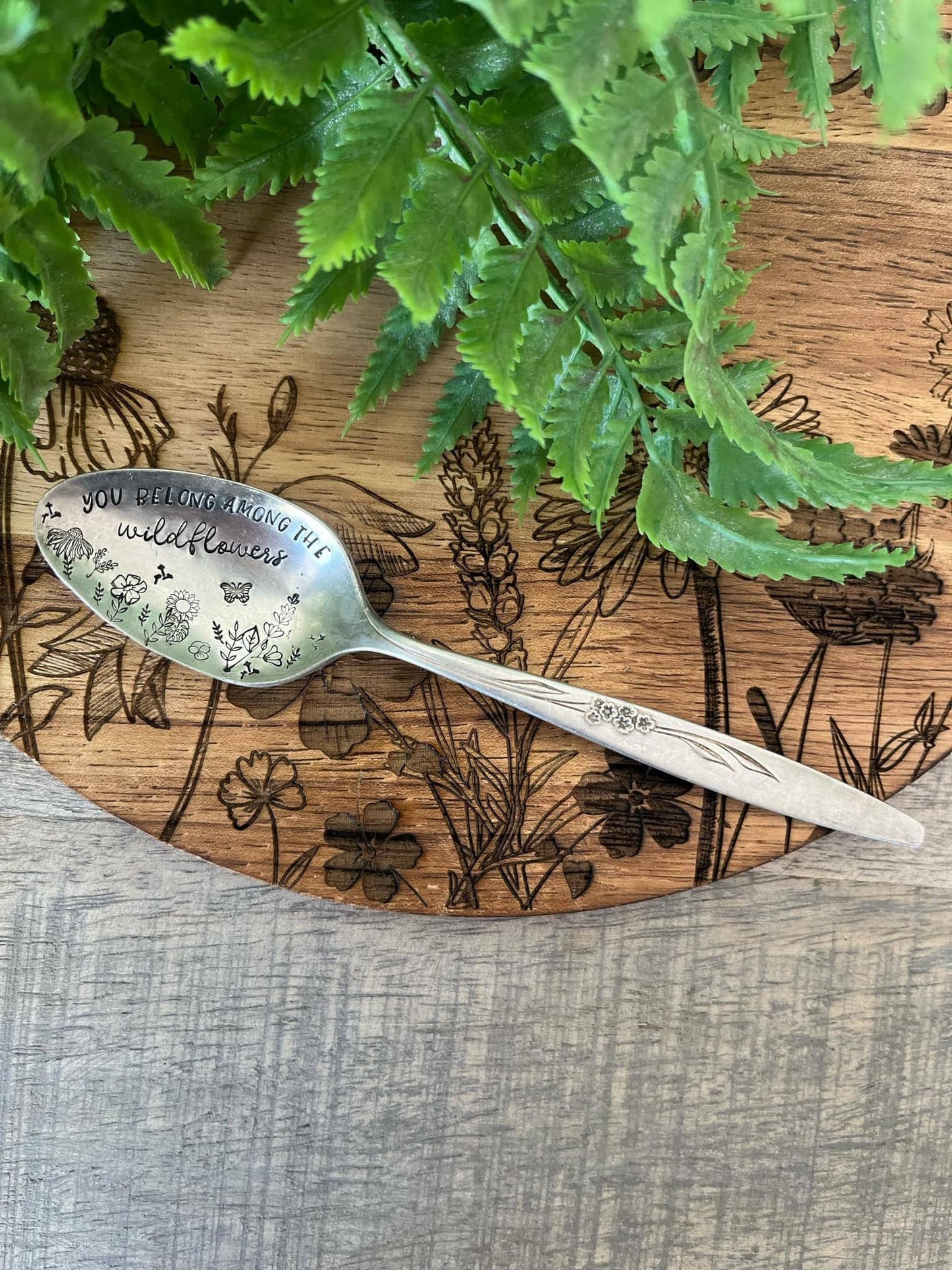 You Belong Among The Wildflowers Vintage Stamped Spoon