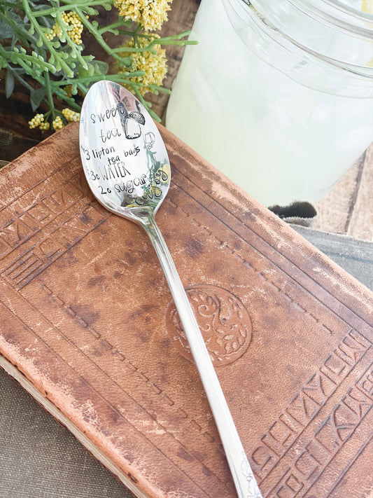 Sweet Tea Recipe Vintage Stamped Spoon
