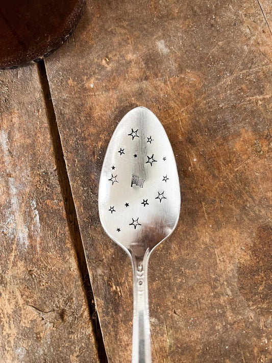 Flag Vintage Stamped Spoon