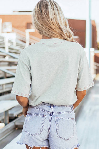 Game Day Reversible Mock neck Contrast-Stitched Tee