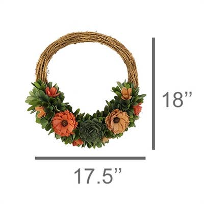 Wood Shaving Wreath - Lrg - Pinks