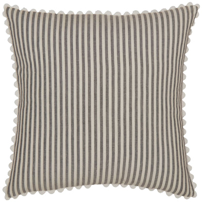 Farmhouse Ticking Gray Pillow Cover 18Lx18W