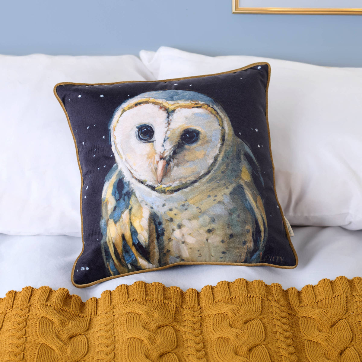 Night Barn Owl Pillow
