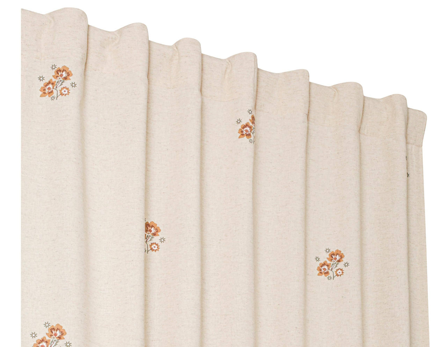 50x108" Flower Print Linen Room Darkening Curtain - 1 Piece