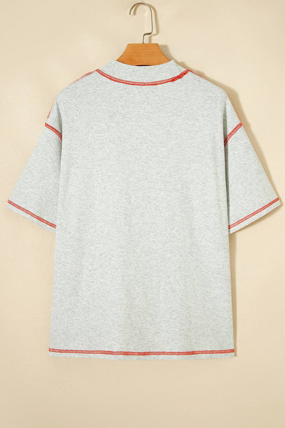 Game Day Reversible Mock neck Contrast-Stitched Tee