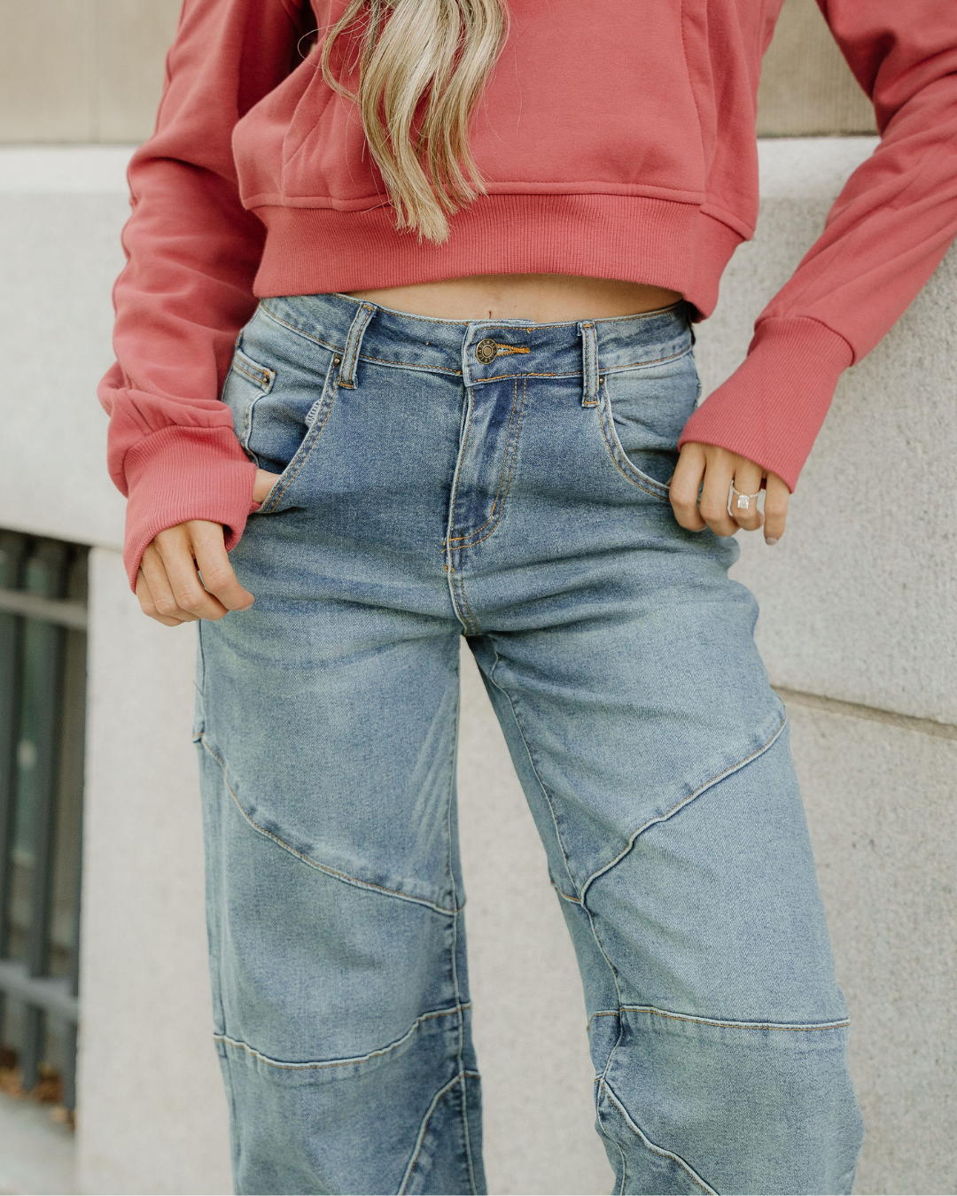 Adeline Criss Cross Jeans - Sail Blue | High-Waisted | Jeans