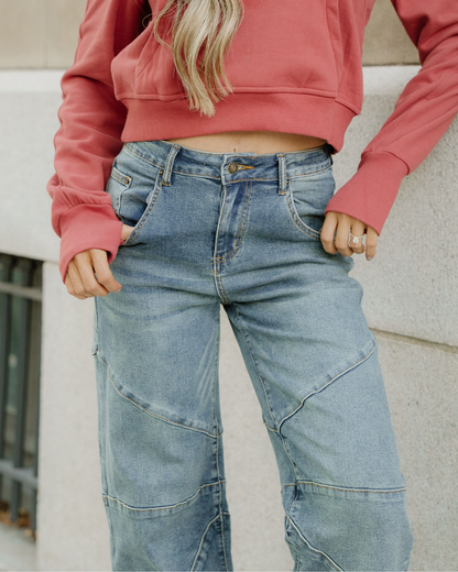 Adeline Criss Cross Jeans - Sail Blue | High-Waisted | Jeans