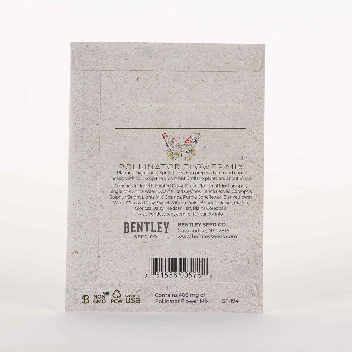 Help Pollinators Kraft Butterfly - Pollinator Wildflower Seed Packets