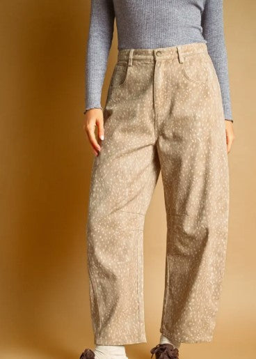Bambi Print Barrel Pants