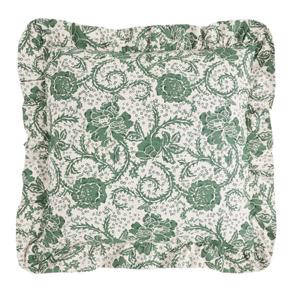 Dorset Green Floral Fabric Euro Sham 26x26