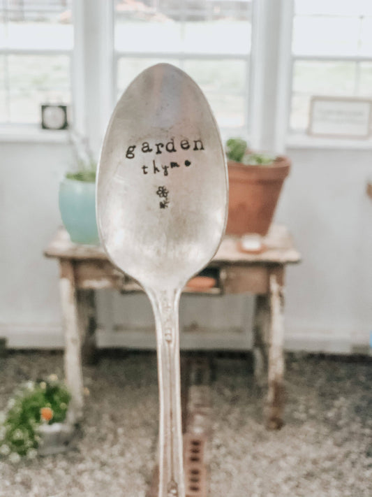 Garden Thyme Vintage Stamped Spoon