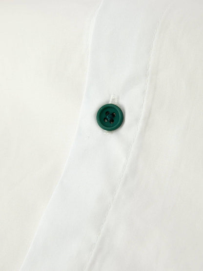Boys Christmas Tree Embroidered White Short Sleeve Button Down Shirt