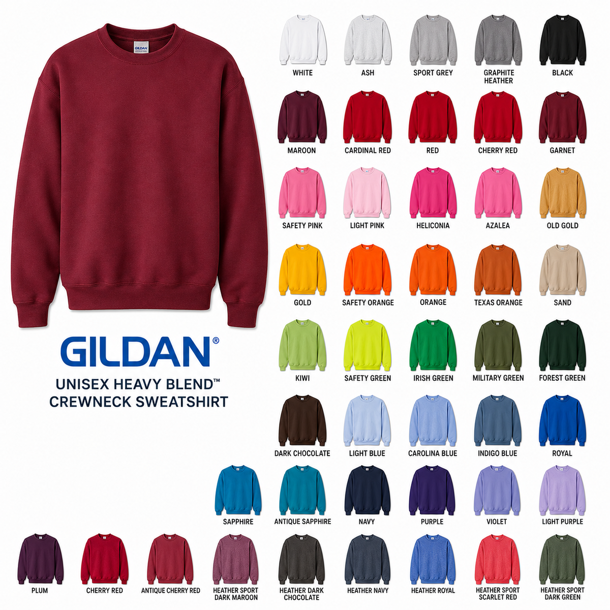 Gildan Heavy Blend Crewneck Sweatshirt Sublimation 18000