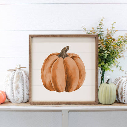 Watercolor Orange Pumpkin