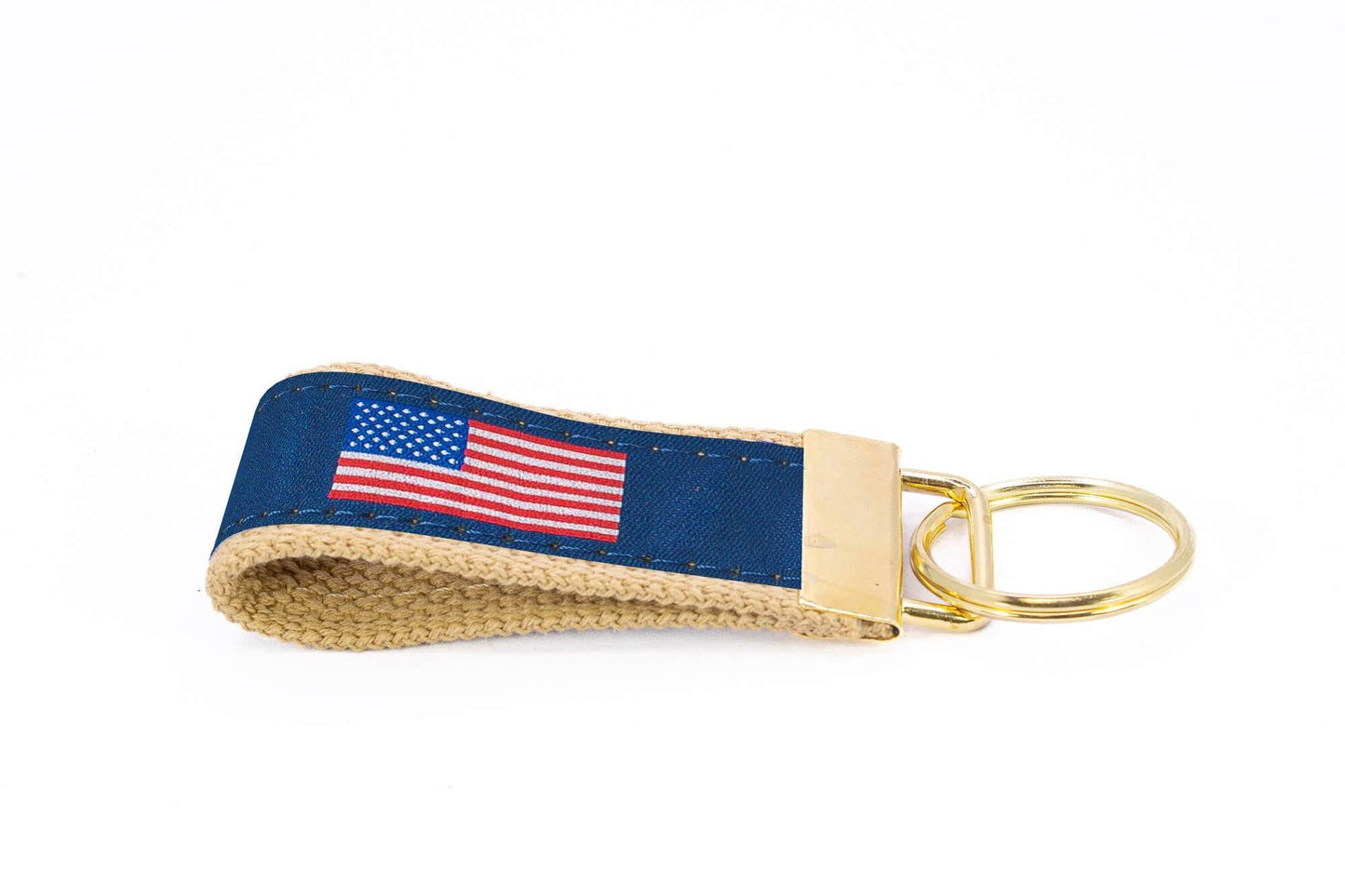 American Flag Woven Ribbon Key Fob