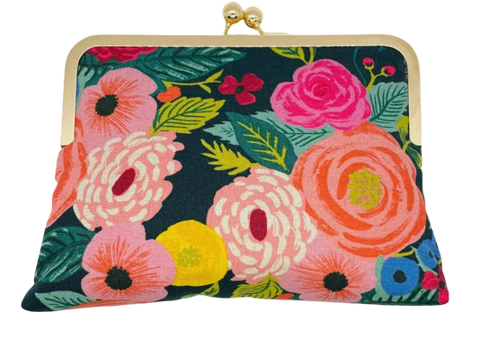 Kiki & Syds EVERYDAY Clutch-Joliet Rose in Navy