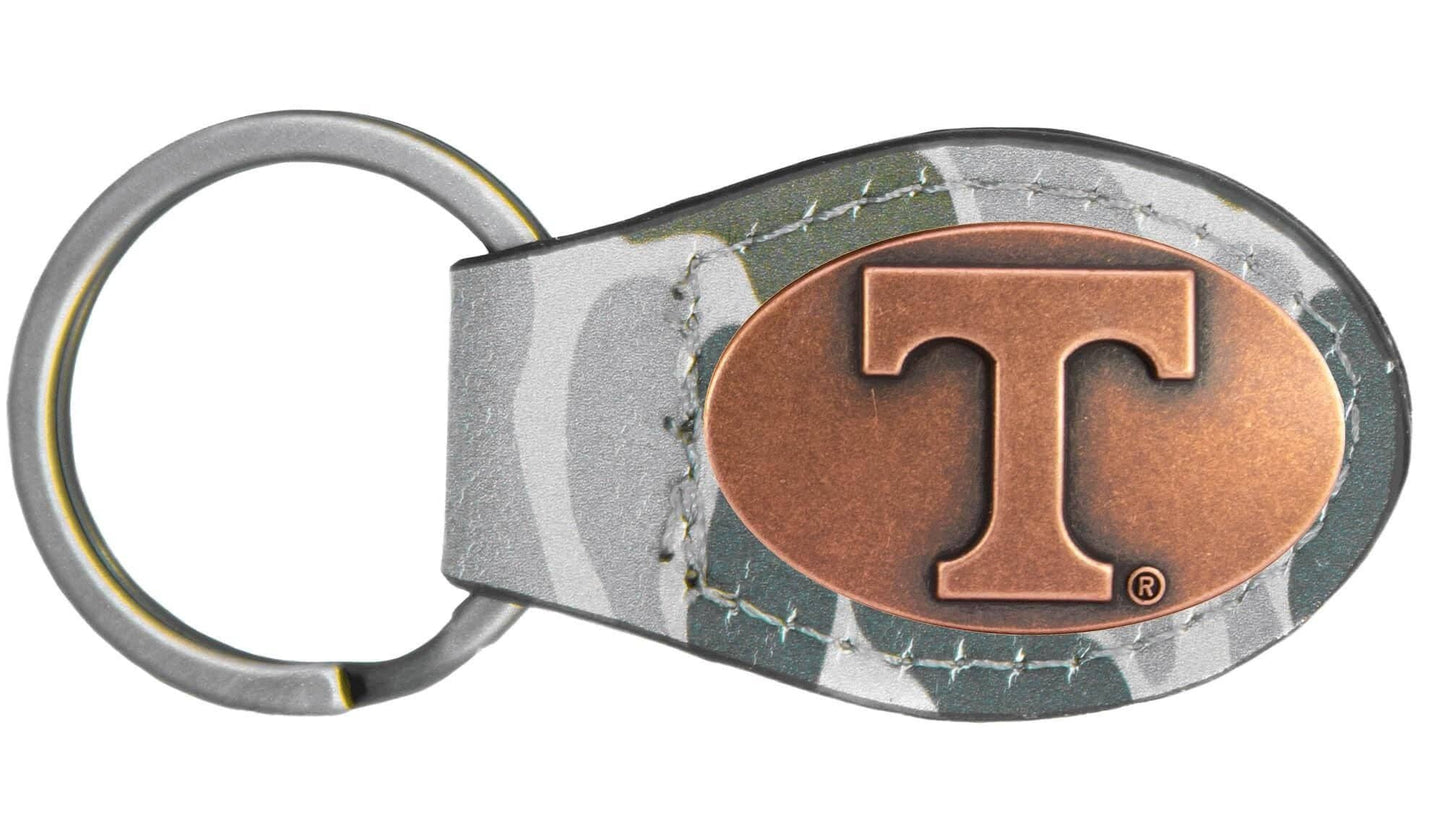 Tennessee Vols Oval Camo Leather Key Fob.