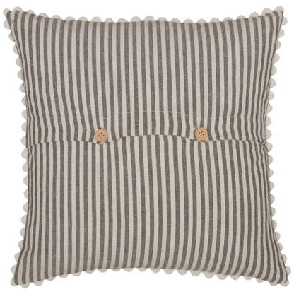 Farmhouse Ticking Gray Pillow Cover 18Lx18W