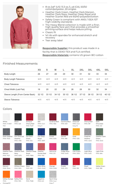 Gildan Heavy Blend Crewneck Sweatshirt Sublimation 18000