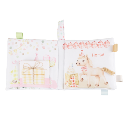 Birthday on the Farm10-Page Crinkle Soft Cloth Baby Book