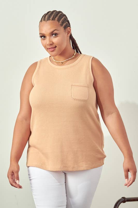 Reverse Stitch Top With Zipper Back, Curve, Plus - 13999TPL