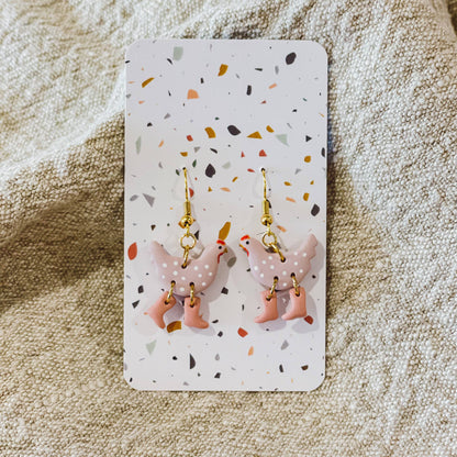 Chickens with Boots Earrings