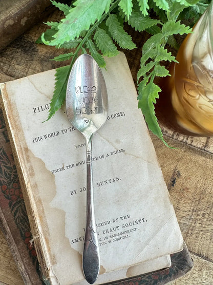 Bless Your Heart Stamped Vintage Spoon
