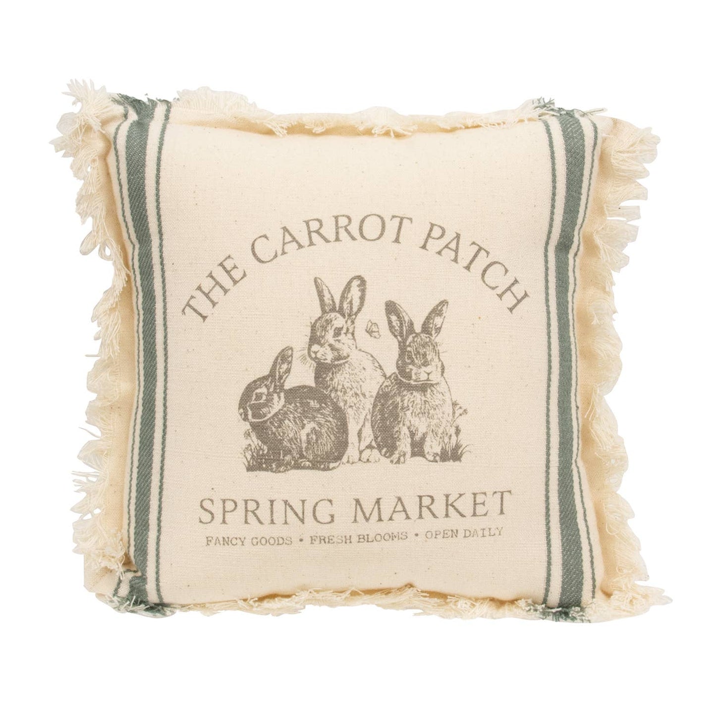 The Carrot Patch Slate Feed Sack Stripe Pillow - 10"