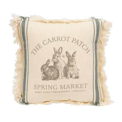 The Carrot Patch Slate Feed Sack Stripe Pillow - 10"