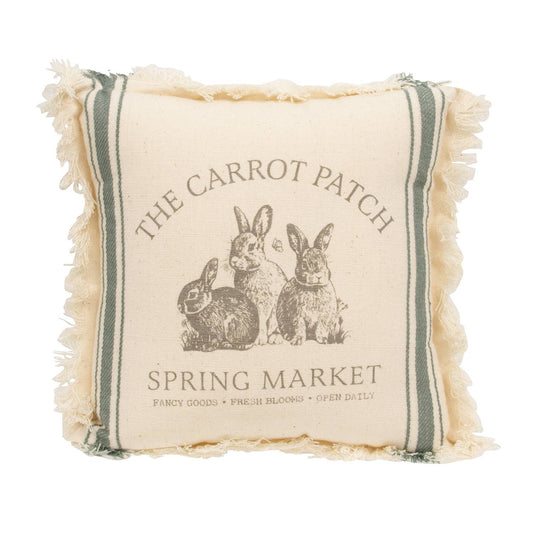 The Carrot Patch Slate Feed Sack Stripe Pillow - 10"