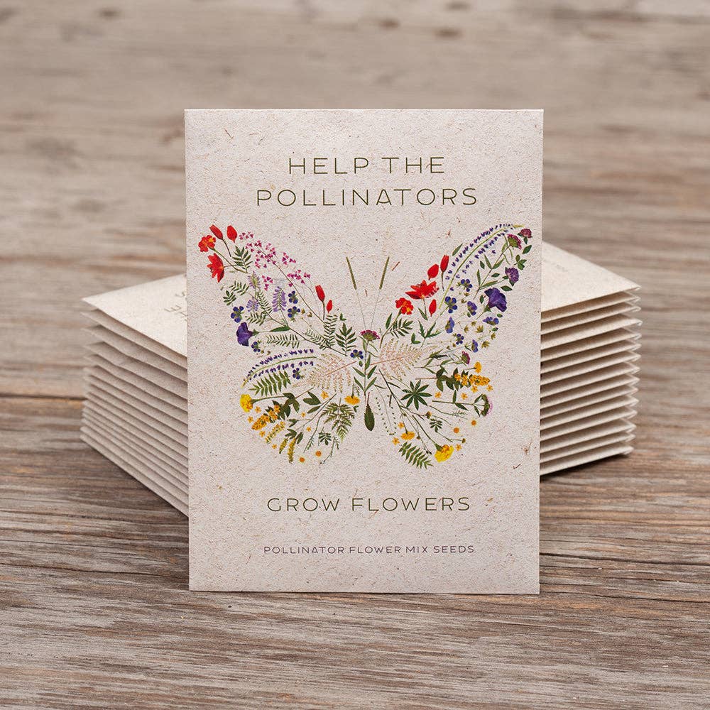 Help Pollinators Kraft Butterfly - Pollinator Wildflower Seed Packets