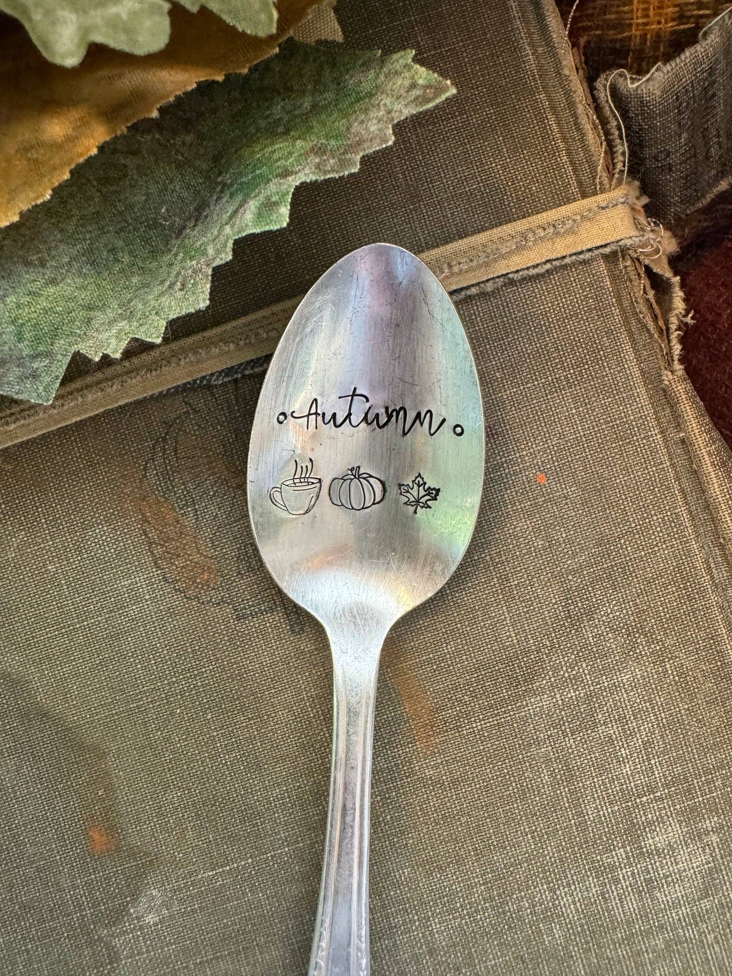 Autumn Vintage Stamped Spoon