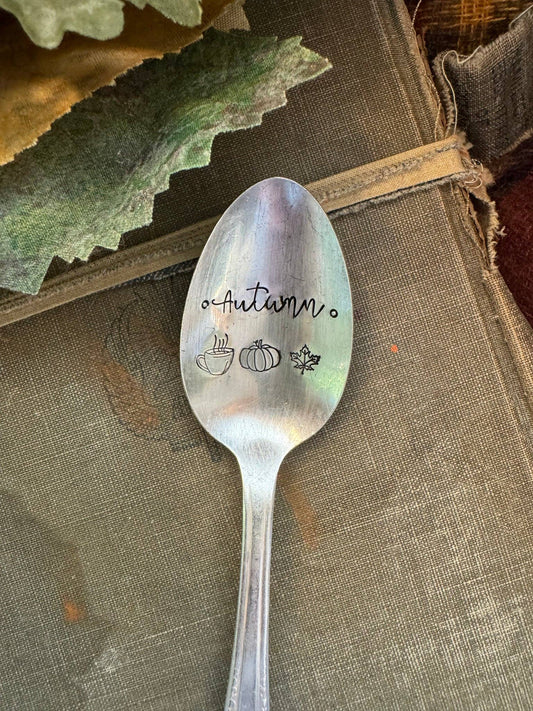 Autumn Vintage Stamped Spoon