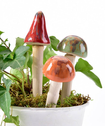 Ceramic Mushroom Garden Pick,18Asst