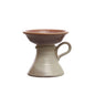 Stoneware Pillar Holder w/ Handle (Holds 5" Pillar) (Each One Will Vary)