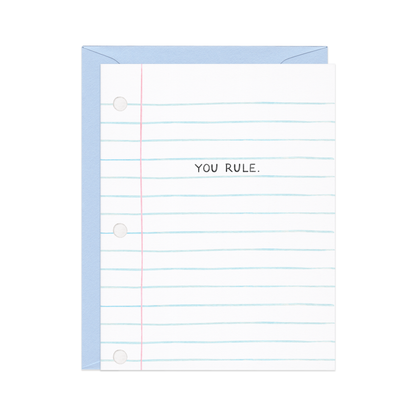 You Rule Notebook Paper — Teacher Appreciation Thanks Card