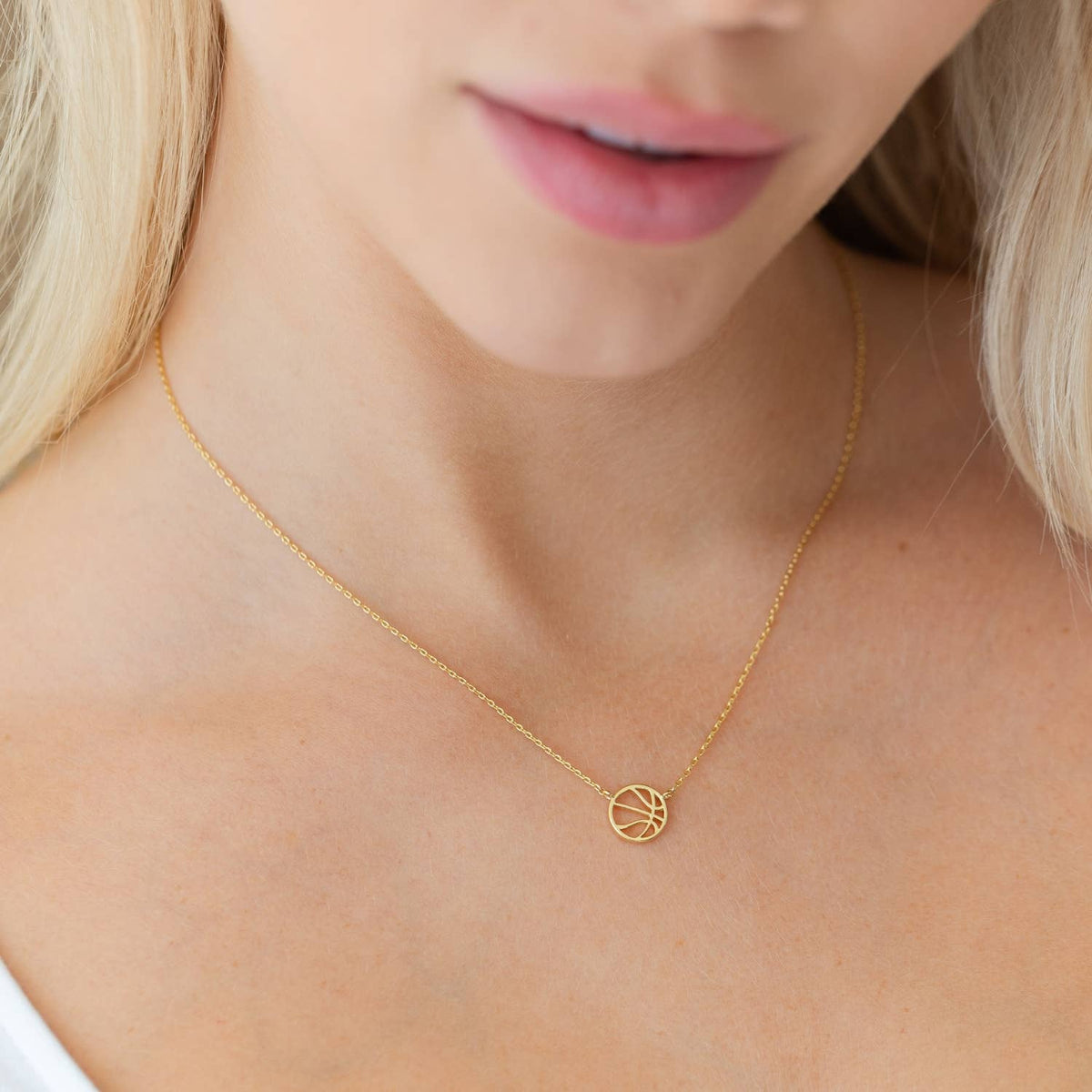 Game Day Minimalist Basketball Sports Necklace