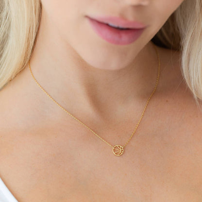 Game Day Minimalist Basketball Sports Necklace