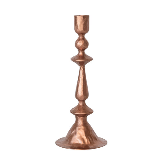 Hand-Forged Cast Iron Taper Holder, Copper Finish