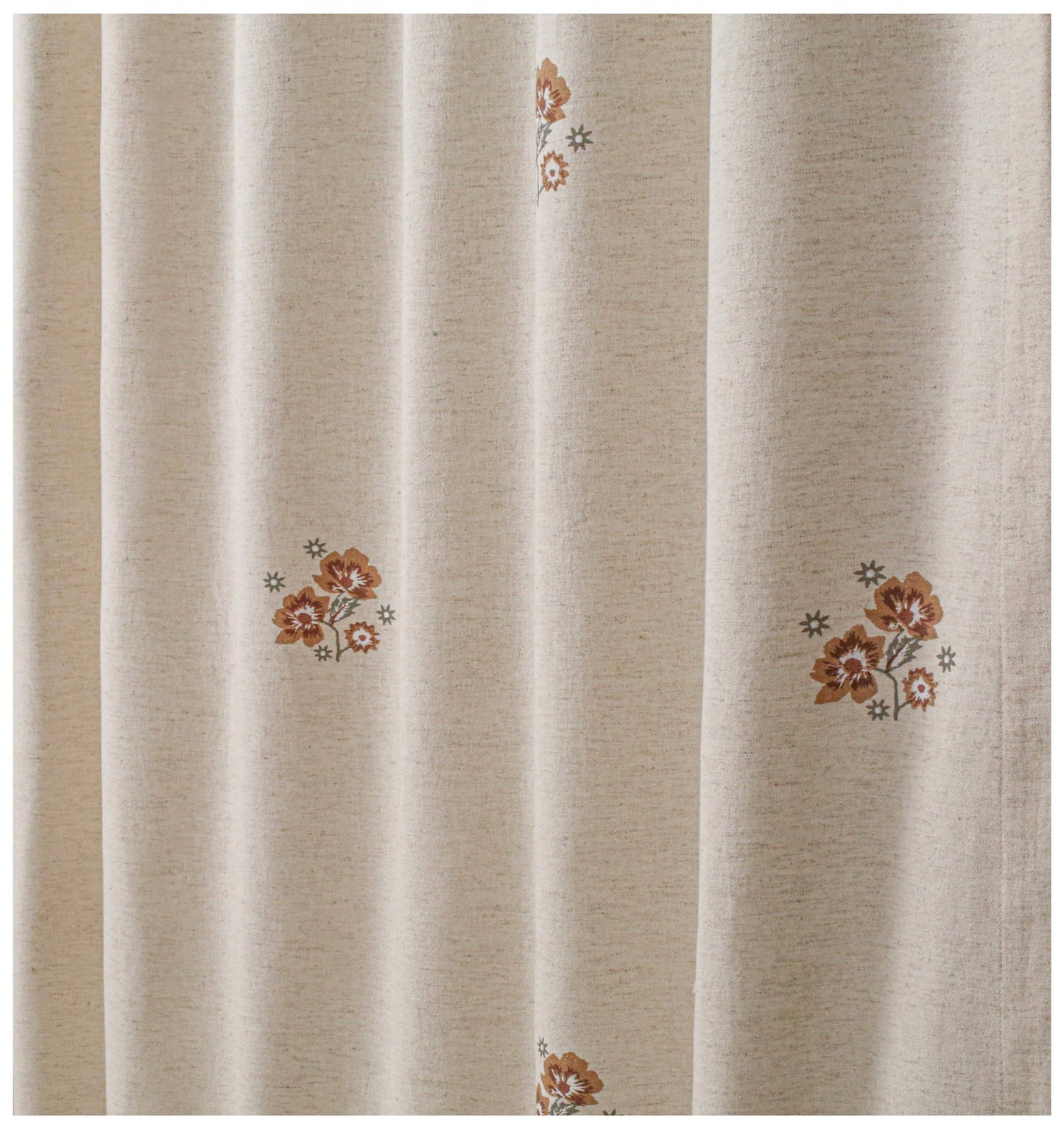 50x108" Flower Print Linen Room Darkening Curtain - 1 Piece
