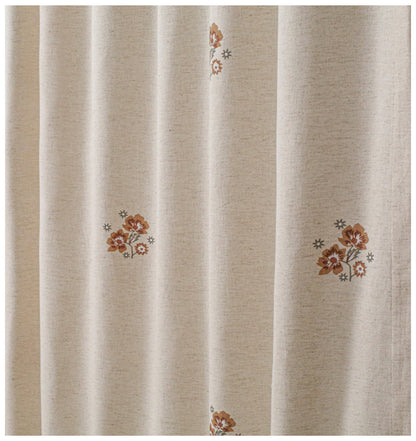 50x108" Flower Print Linen Room Darkening Curtain - 1 Piece